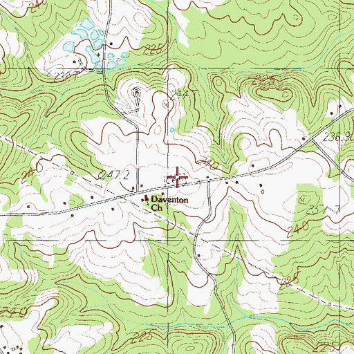 Topographic Map of Daventon Cemetery, SC