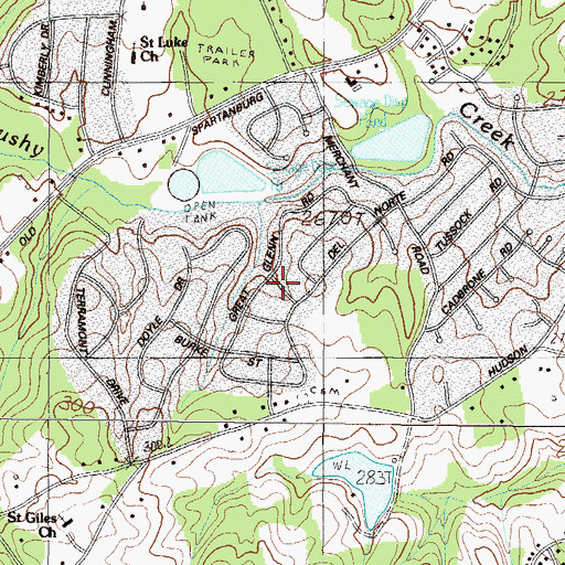 Topographic Map of Del Norte, SC
