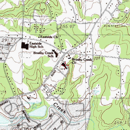 Topographic Map of Eastgate Shopping Center, SC