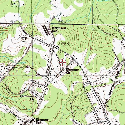 Topographic Map of Ebenezer Cemetery, SC