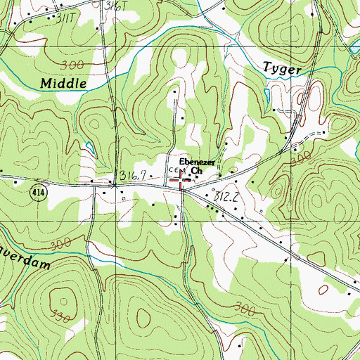 Topographic Map of Ebenezer Cemetery, SC