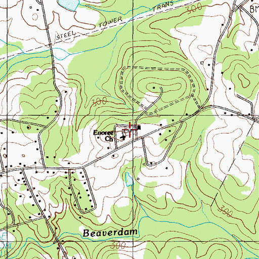 Topographic Map of Enoree Cemetery, SC