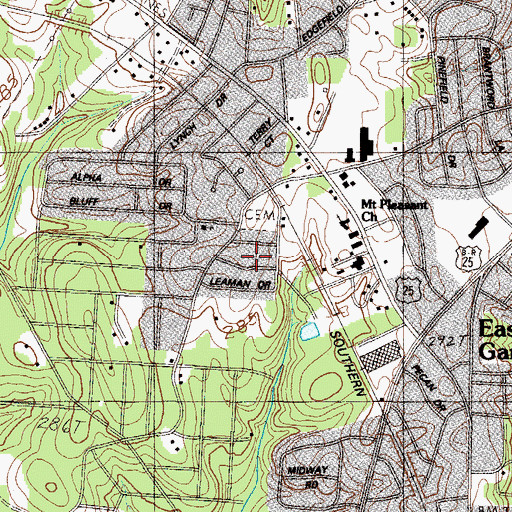 Topographic Map of Fairfield Acres, SC