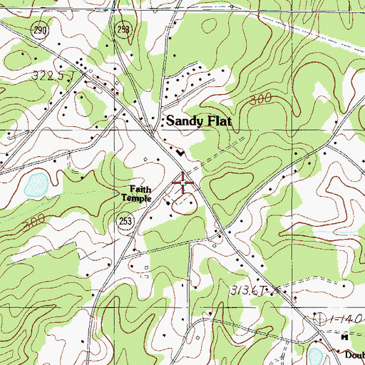 Topographic Map of Faith Temple Cemetery, SC