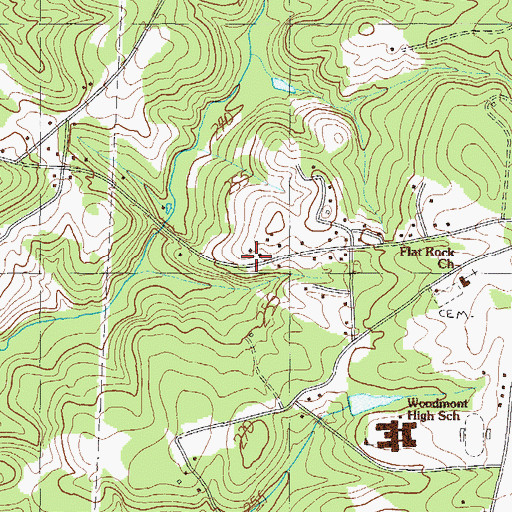 Topographic Map of Flat Rock School (historical), SC