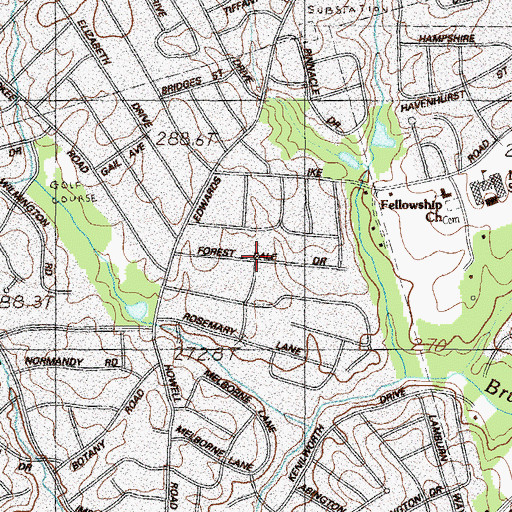 Topographic Map of Forestdale Heights, SC