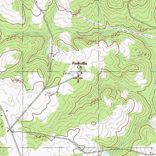 Topographic Map of Forkville School (historical), SC