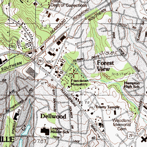 Topographic Map of Gilstrap Heights, SC