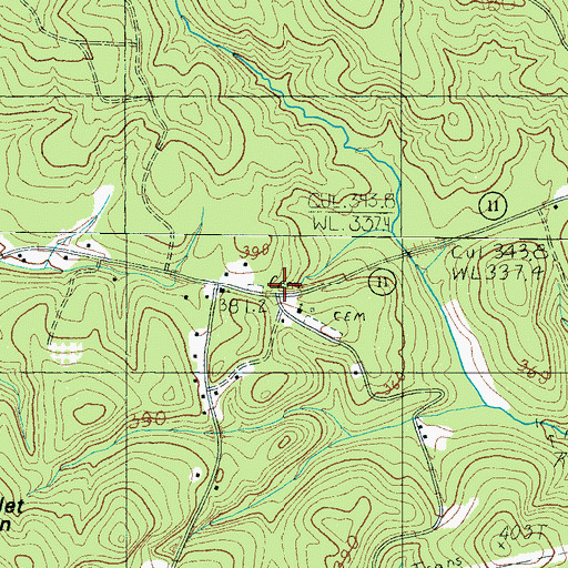 Topographic Map of Glassy Mountain School (historical), SC