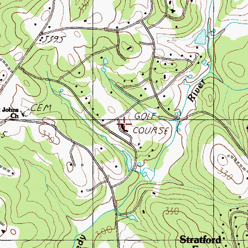 Topographic Map of Green Valley Country Club, SC