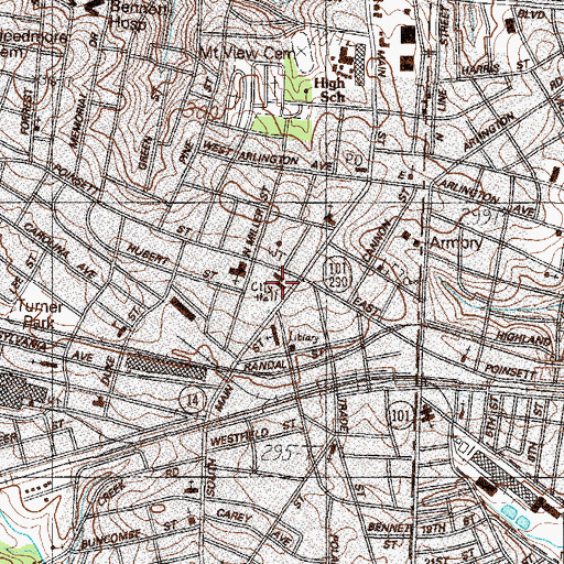 Topographic Map of Greer City Hall, SC