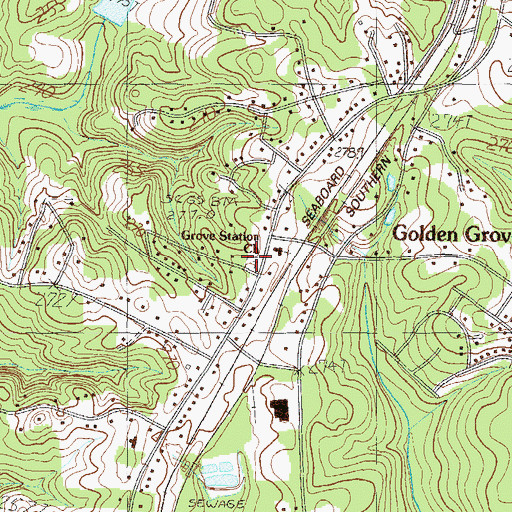 Topographic Map of Grove Station Cemetery, SC