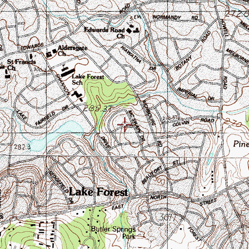 Topographic Map of Hermitage Hills, SC