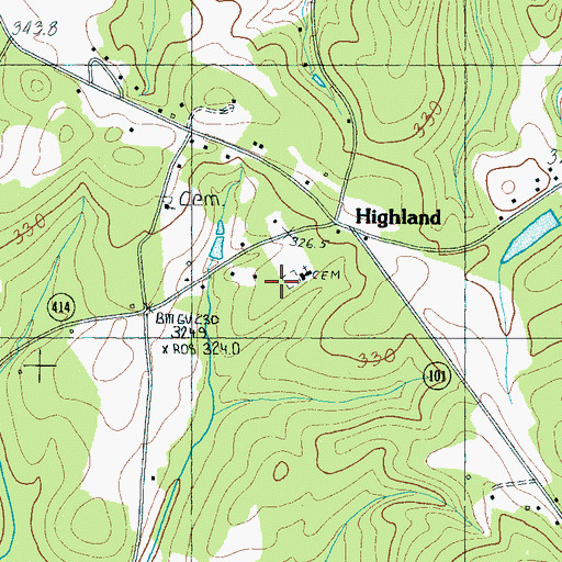 Topographic Map of Highland School (historical), SC