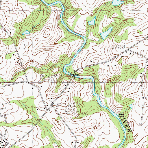 Topographic Map of Huff Bridge, SC