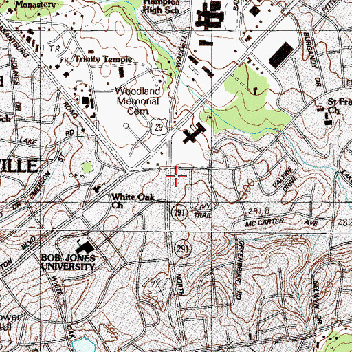 Topographic Map of Lake Forest Shopping Center, SC