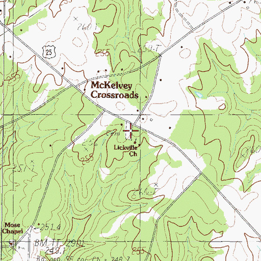 Topographic Map of Lickville Cemetery, SC