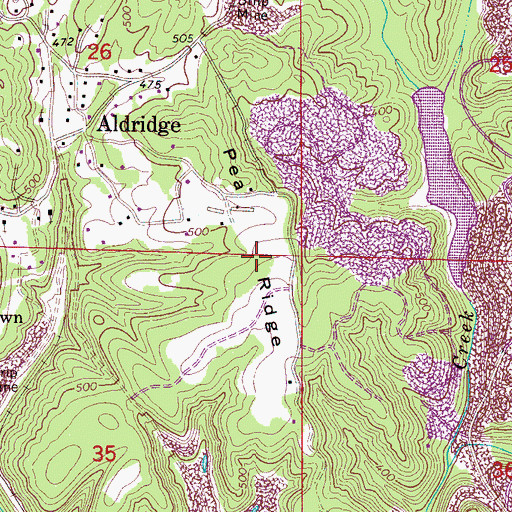Topographic Map of Pea Ridge, AL