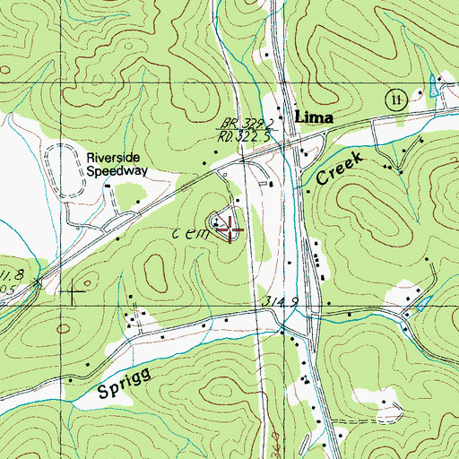 Topographic Map of Lima Cemetery, SC