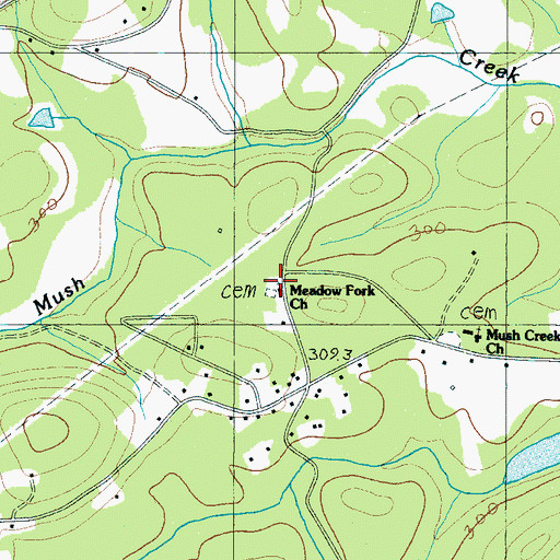 Topographic Map of Meadow Fork School (historical), SC