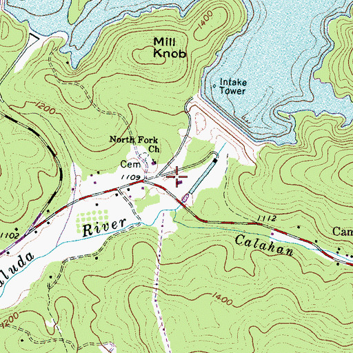 Topographic Map of Mertville School (historical), SC