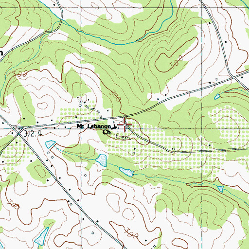 Topographic Map of Mount Lebanon Cemetery, SC