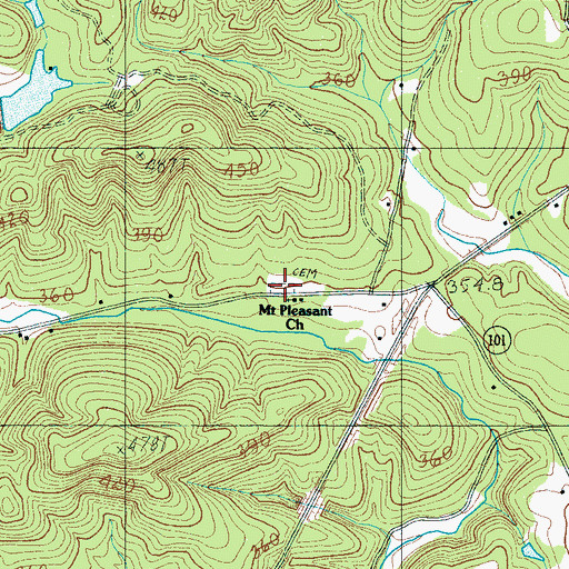 Topographic Map of Mount Pleasant Baptist Church Cemetery, SC