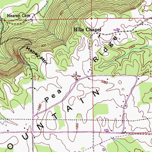 Topographic Map of Pea Ridge, AL