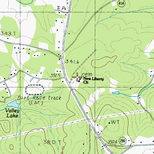 Topographic Map of New Liberty Cemetery, SC