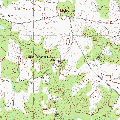 Topographic Map of New Pleasant Grove Church, SC