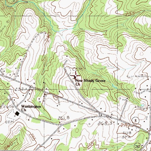 Topographic Map of New Shady Grove Church, SC