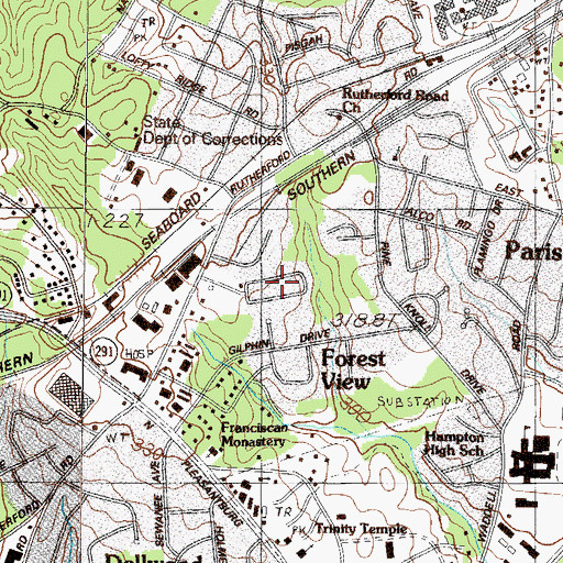 Topographic Map of North Acres, SC