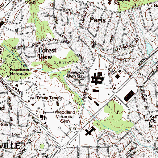 Topographic Map of North Side Heights, SC
