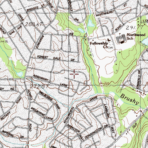 Topographic Map of Northwood, SC