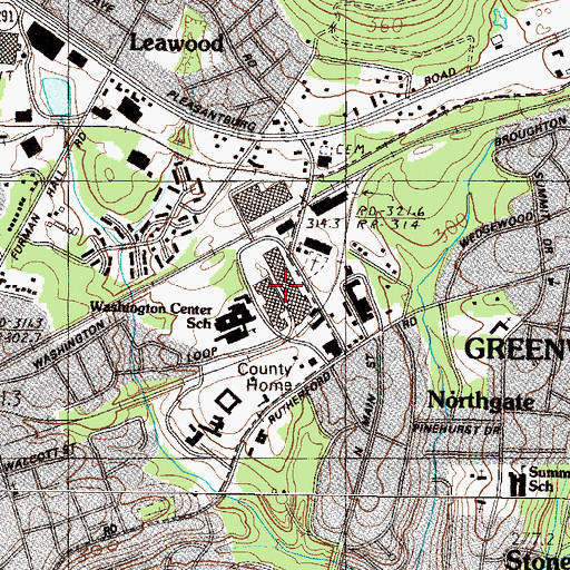 Topographic Map of Northwood Industrial Park, SC