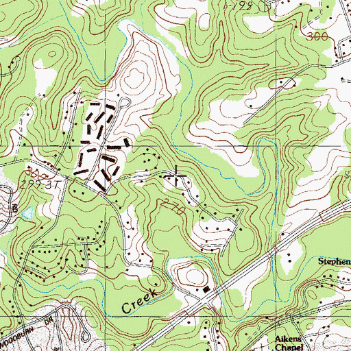 Topographic Map of Old Mill Estates, SC
