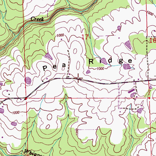 Topographic Map of Pea Ridge, AL