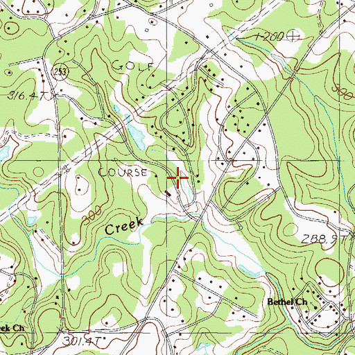 Topographic Map of Pebble Creek, SC