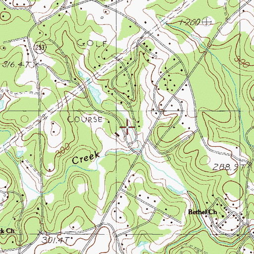 Topographic Map of Pebble Creek Golf Course, SC