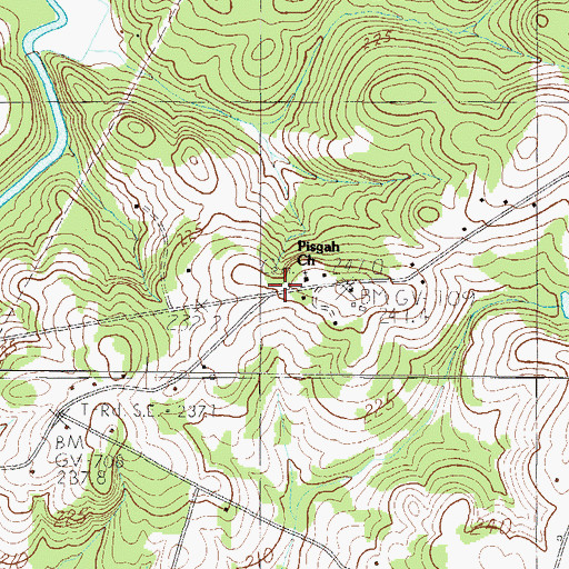Topographic Map of Pisgah Cemetery, SC