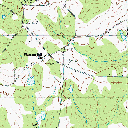Topographic Map of Pleasant Hill, SC