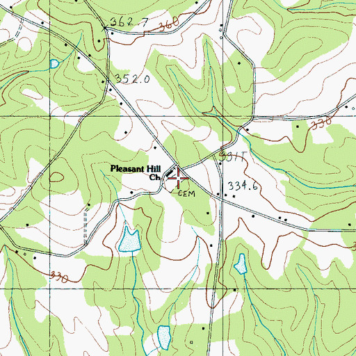 Topographic Map of Pleasant Hill Cemetery, SC