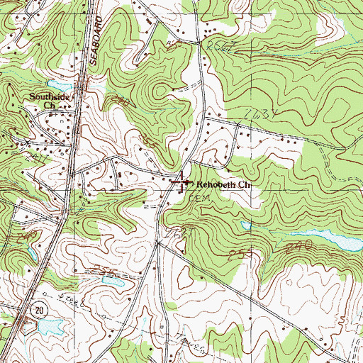 Topographic Map of Reheboth Cemetery, SC