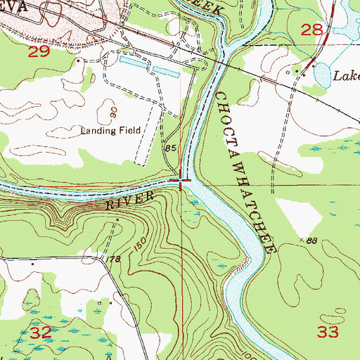 Topographic Map of Pea River, AL