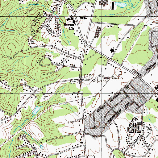 Topographic Map of Rocky Mount Church, SC