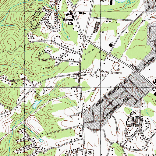 Topographic Map of Rocky Mount School (historical), SC