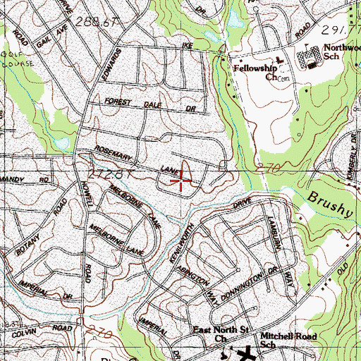 Topographic Map of Rosedale, SC