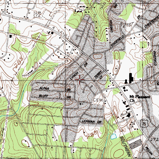 Topographic Map of Roseman Heights, SC