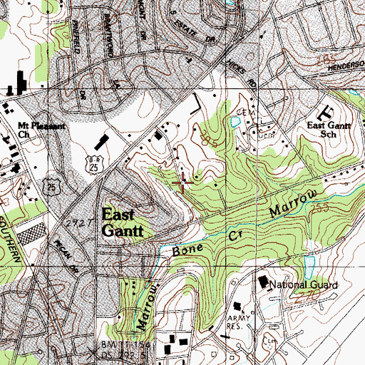 Topographic Map of Royal Oaks, SC