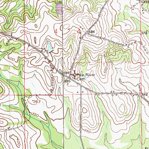 Topographic Map of Pea River Cemetery, AL